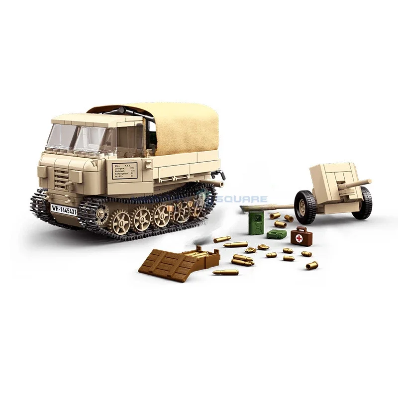 RSO/01 & 37mm Antitank Gun PaK35/36 Tractor Vehicle Model Blocks Modern Military Car Tank MOC 100250 Tech Toy Gift Boys Kids