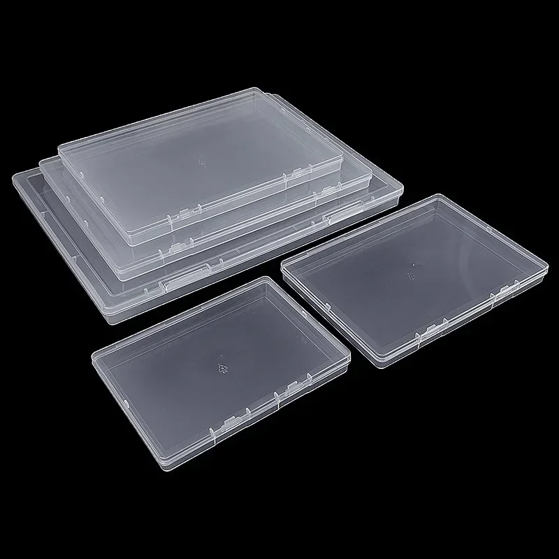 

Rectangular Flat Transparent Plastic Storage Box for Brush Eyebrow Pencil Stationery Organizer Packaging Box Household Supplies