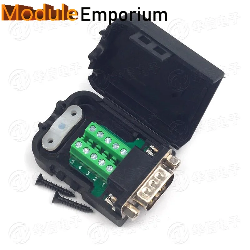 DB9 Connector D-SUB 9Pin male female solderless serial AWG Wire cable adapter with shell rs485 plug rs232 COM adapter terminal