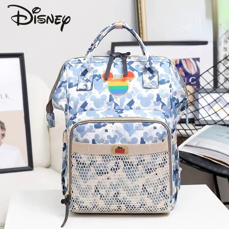 Disney Mickey's New Diaper Bag Backpack Cartoon Baby Diaper Bag Luxury Brand Original Baby Bag Large Capacity Multi Function