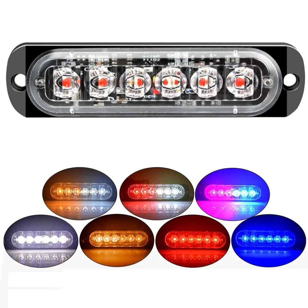 12V 24V 6smd LED Strobe Warning Light/Fixed Lamp Flashing Lightbar Truck Car Beacon Lamp Traffic Light