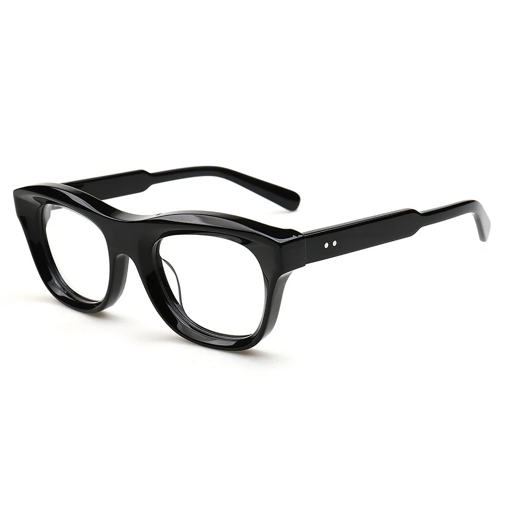 

Thick Japanese Handmade Acetate Glasses Frames Black Optical Prescription Eyeglasses Trendy Glasses for Women and Men
