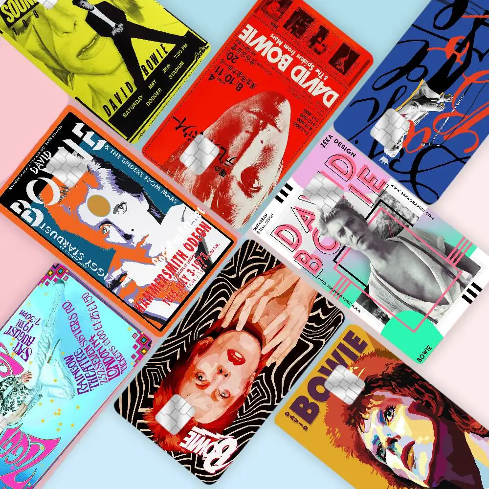 

British Rock Singer David B-Bowie Game Film Cover Sticker Case For Small Chip Credit Debit Card Front Side