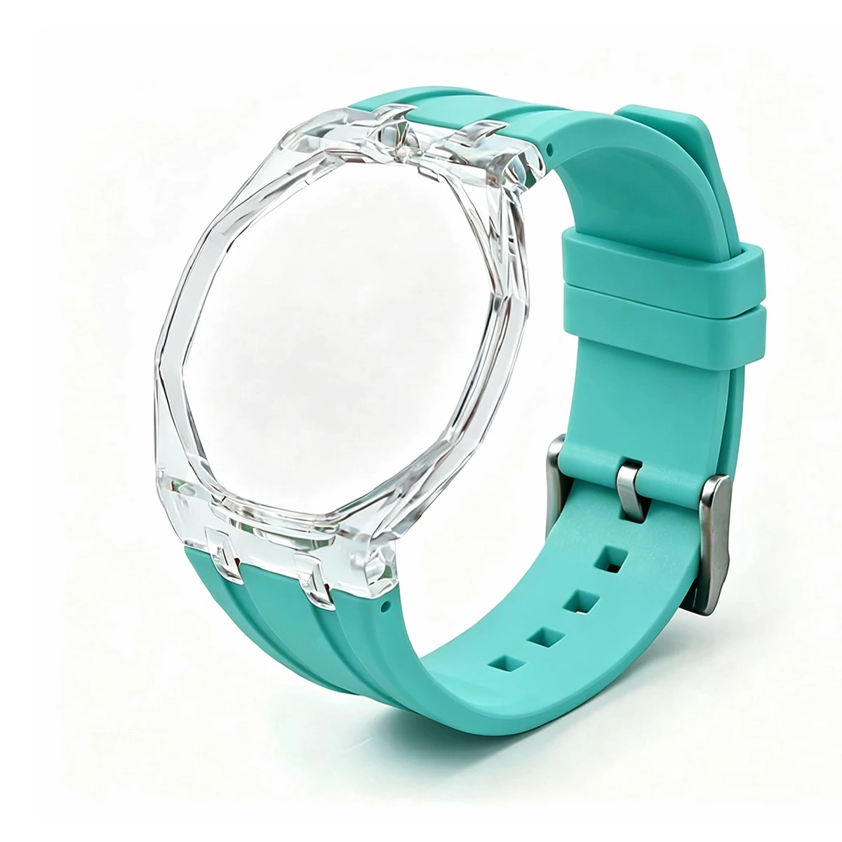 Transparent Glacier Style Modification Kit for Royal POP PC Watch Case + Rubber Strap Pocket Changer To Wristwatch Accessories
