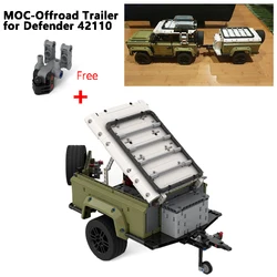 Customed Technical MOC Trailer Truck Container Offroad Trailer for Defender 42110 Building Blocks Model DIY Bricks Toy Gift