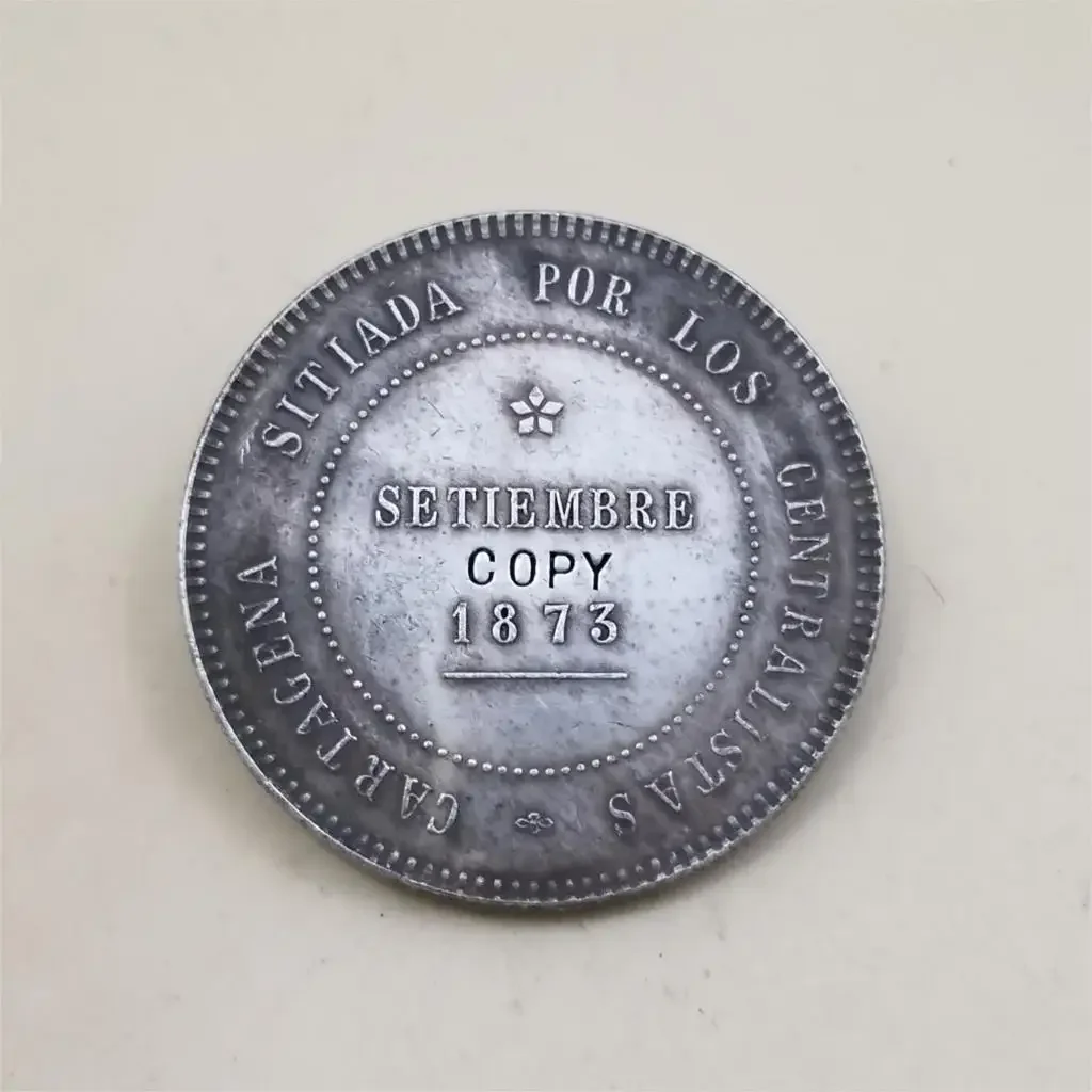 1873 SPAIN CARTAGENA REVOLUTIONARY 5 PESETAS(20 REALES) copy coins commemorative coins-replica coins Challenge Pocket Coins Chri