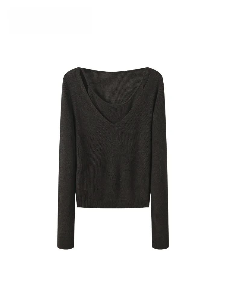 

Faionable plus Size Women's Long Sve round Ne Knitwear Spring Trendy Age-Defng Two-Piece Top Casual Comfortable Fit