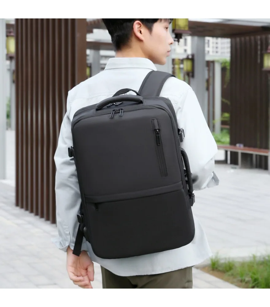 Expansion multi-pocket storage usb charging men's computer bag backpack men's multi-functional anti-splashing fabric