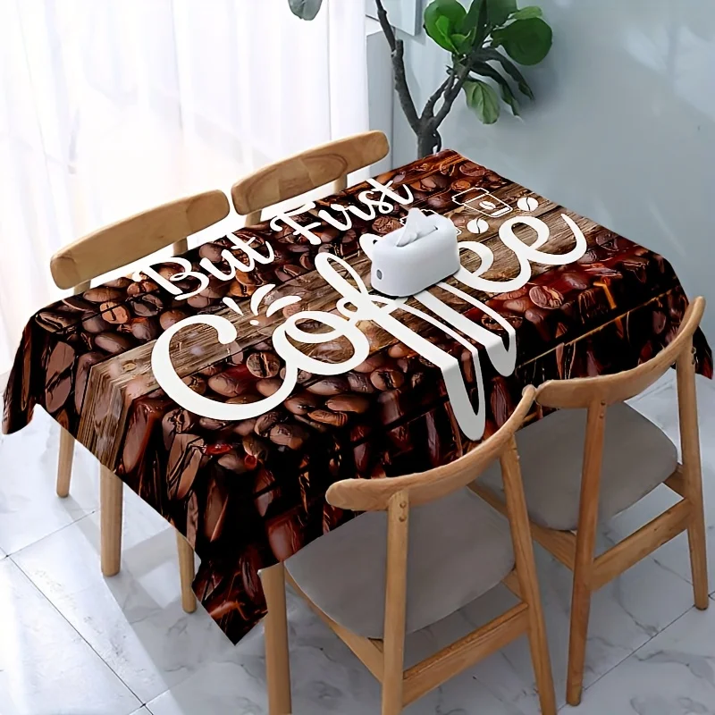 One tablecloth, a must-have for coffee lovers. But First Coffee-themed tablecloth - exquisite design,zyc