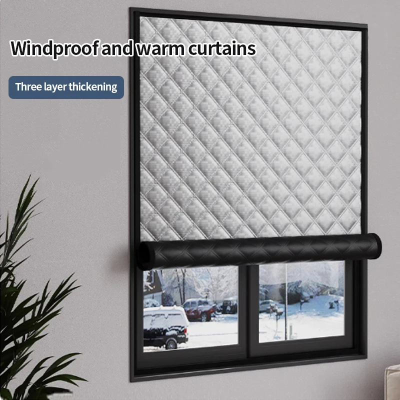 Windproof and warm curtains, winter windproof, bedroom, insulation film, cold proof, fully sealed screen windows, door curtains