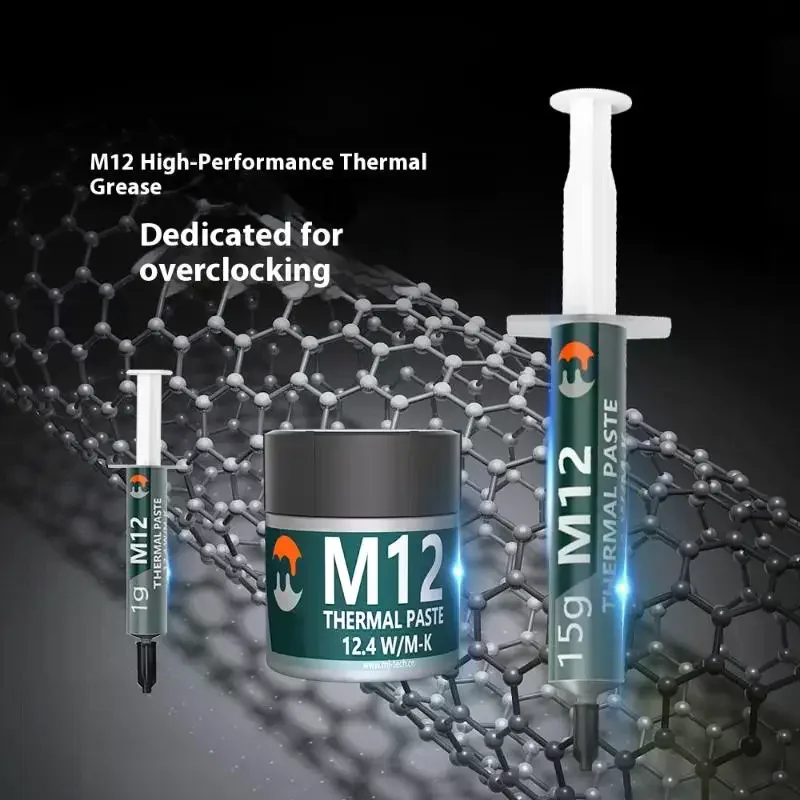 M12 High-Performance Thermal Paste 12.4W/M-k, Conductive Grease For CPU Coolers, GPU, Gaming Laptops & PCs