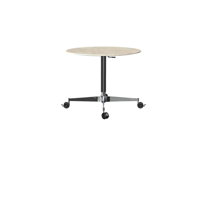 

Movable coffee table, sofa side, small round table, household small apartment, living room lifting rock slab table