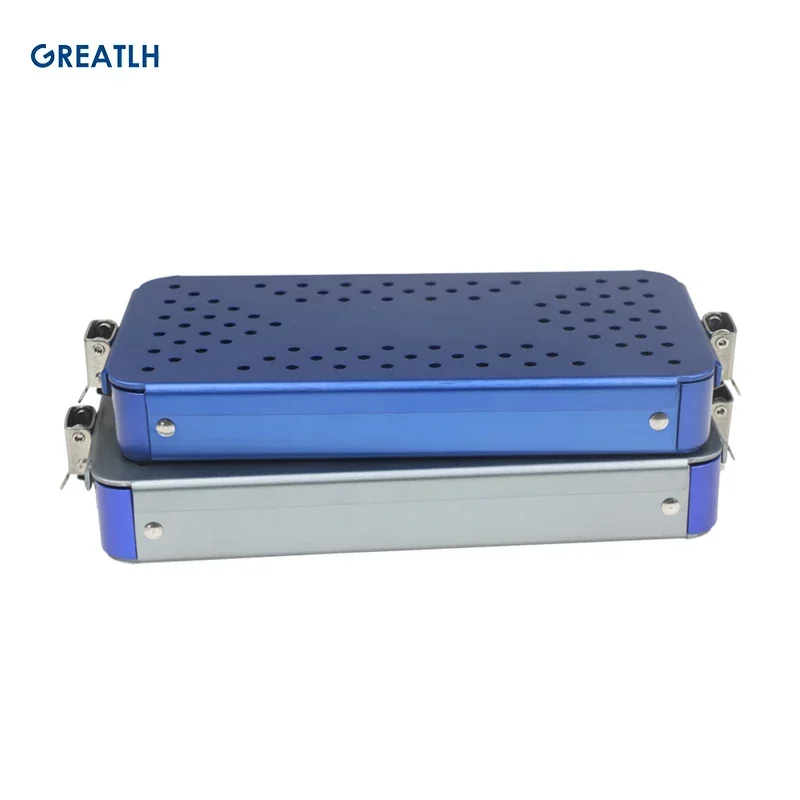 Two Type Choices Disinfection Box Sterilization Tray Case with Silicone Pad Aluminium Alloy