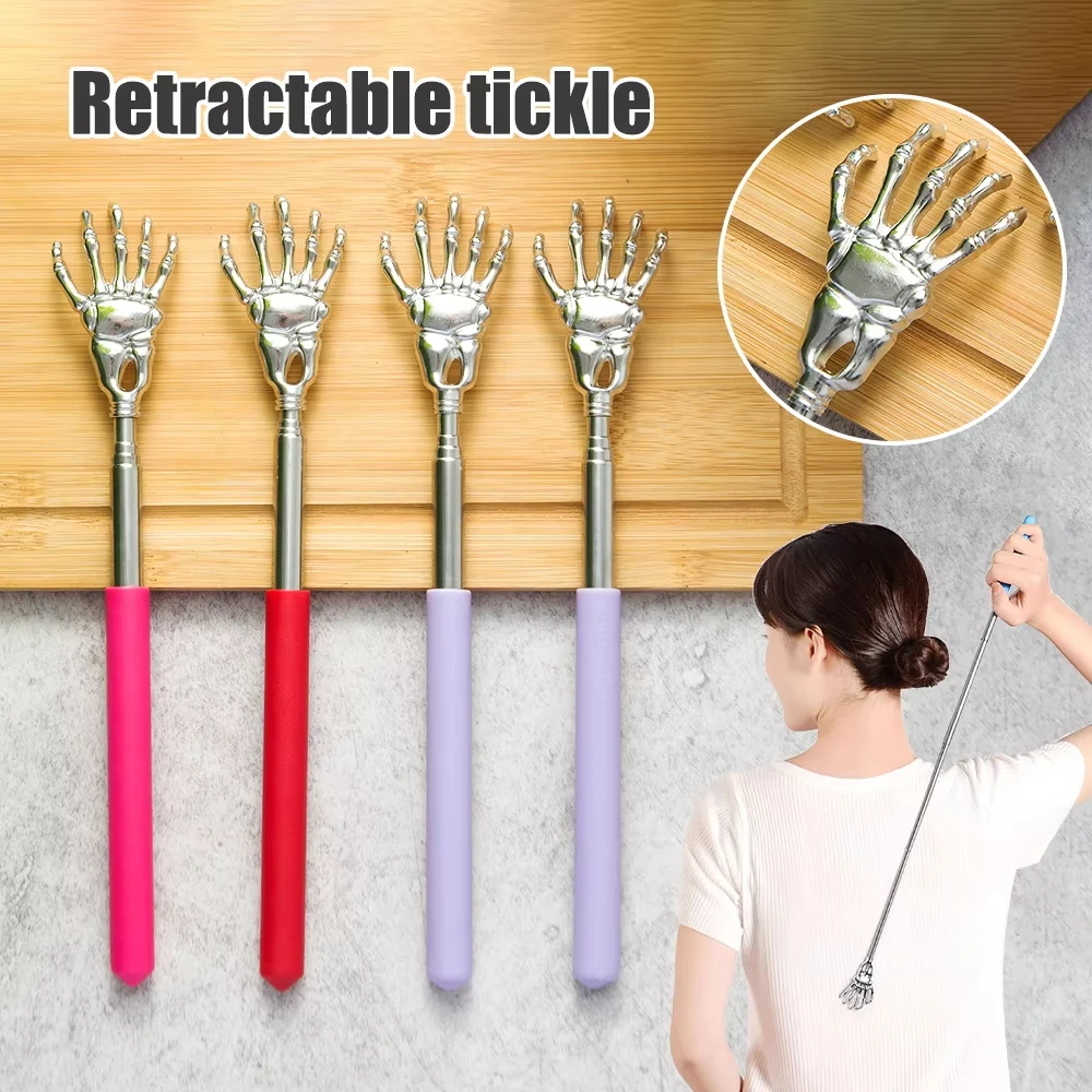 

Skull Palm Telescopic Stainless Steel Back Scratcher Telescopic Scratching Massager masajeadores muscular masajeador 마사지스틱