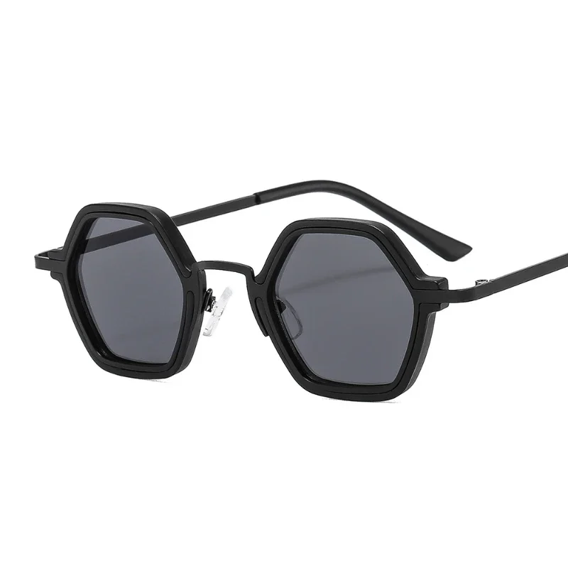 2023 Punk Hip Hop New Personalized Trend Small Frame Polygonal Metal Hybrid Men's and Women's Fashion Sunglasses