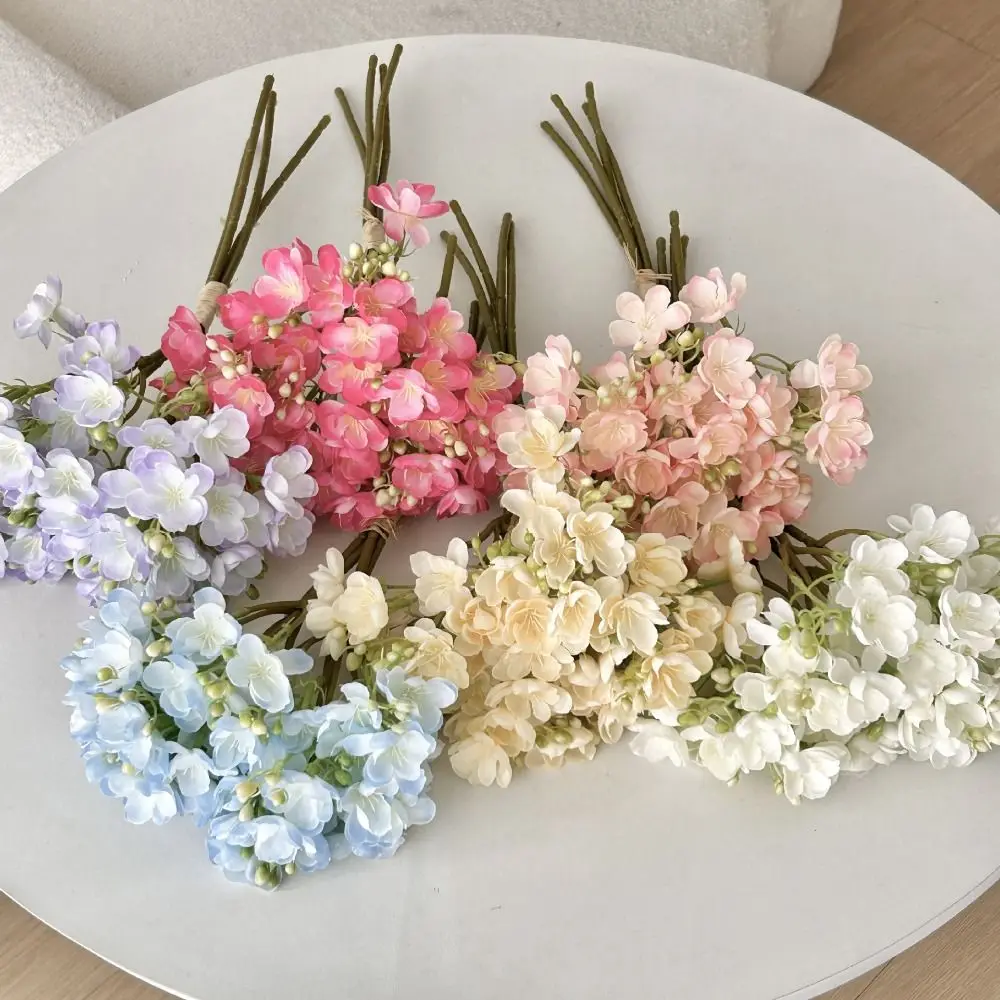 4Pcs Korean Style Artificial Jasmine Flowers Simulated Floral Art Fake Flowers Fake Jasmine Flowers Silk Flowers Lifelike