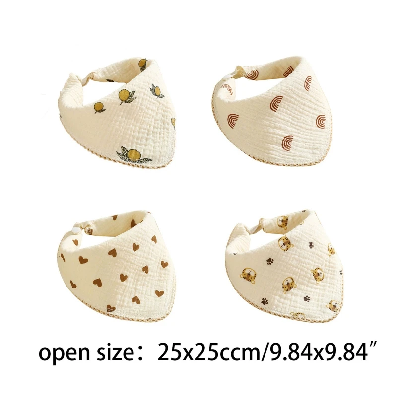 Baberos de muselina para bebé, pañuelo de algodón para babero, toalla para Saliva, alimentación, eructo, pañuelo para el cuello, para dentición y