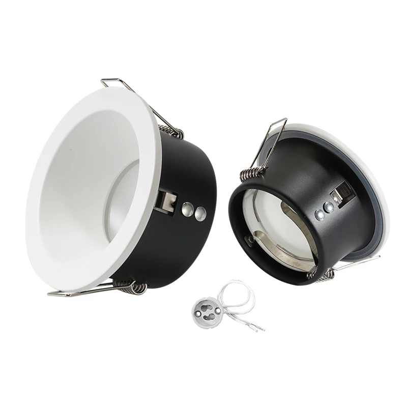 

Frameless Recessed LED Ceiling Downlight Fitting GU10 MR16 Bulb Holder Round Spot Light Adjustable Frame
