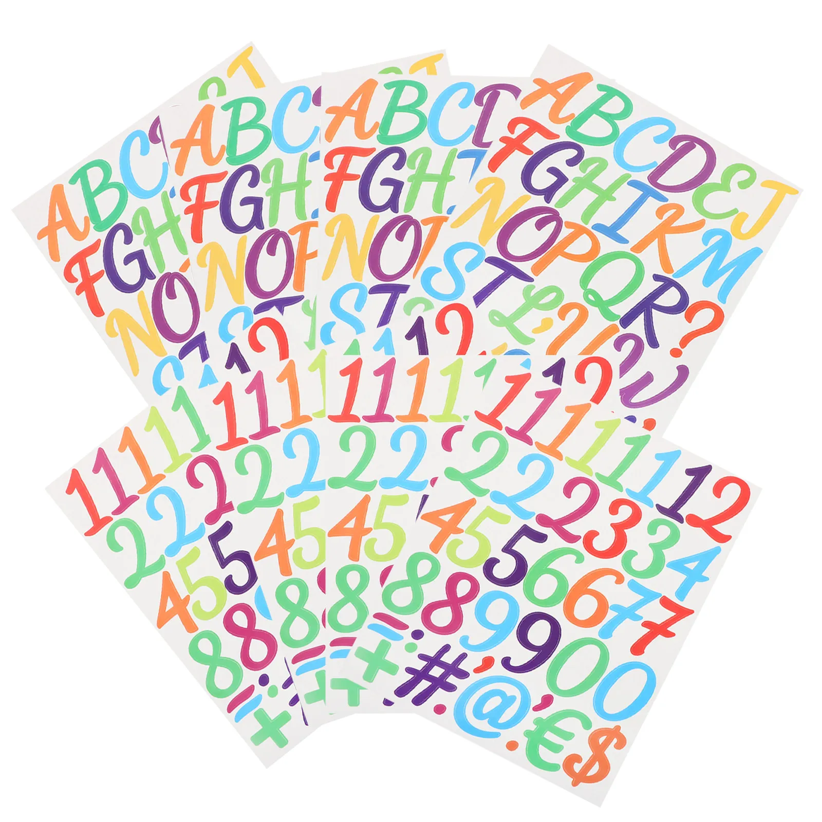 

8 листов самоклеящихся виниловых наклеек с буквами и цифрами для скрапбукинга, окон, стекла, металла, DIY