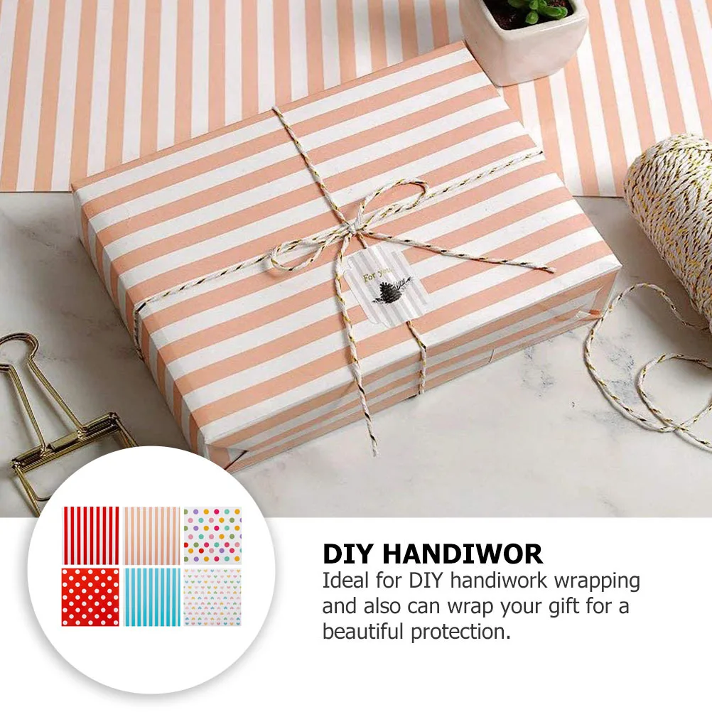 6 Sheets Gift Wrapping Paper Premium Chic DIY Gift Wrapper for Birthday Holiday Christmas Wedding Packing Supplies