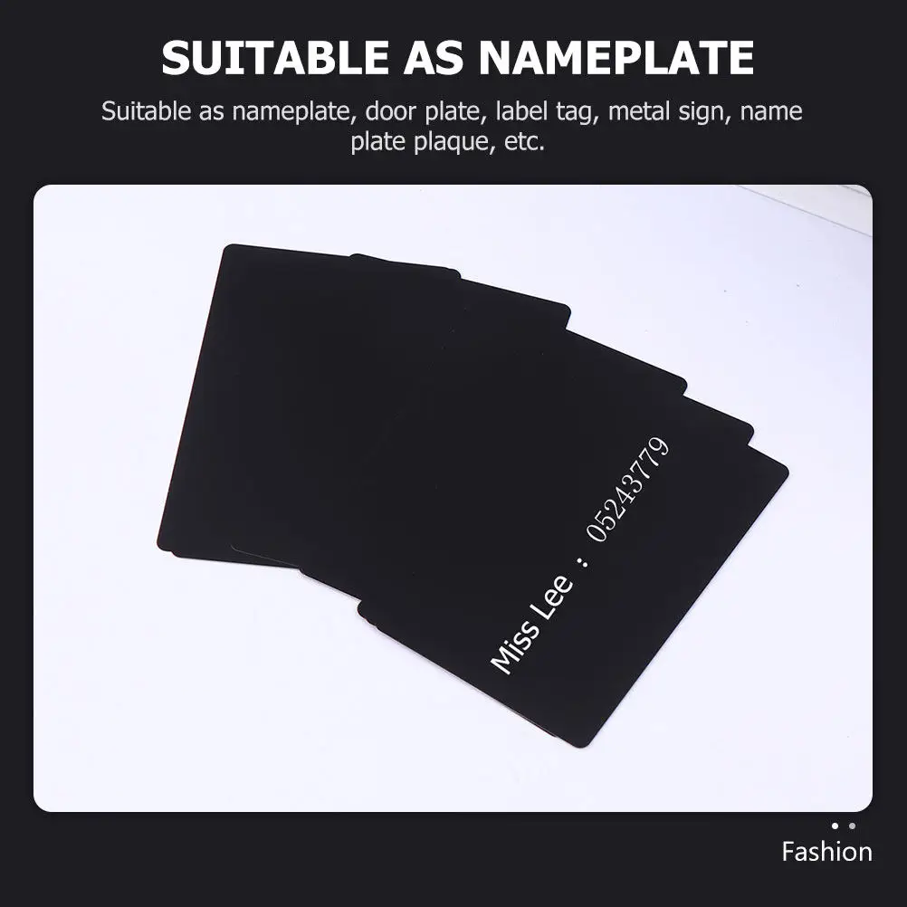 

100Pcs Aluminum Metal Business Cards Blank Smooth DIY Nameplate Tags for Engraved Printing Name Cards Metal Sign