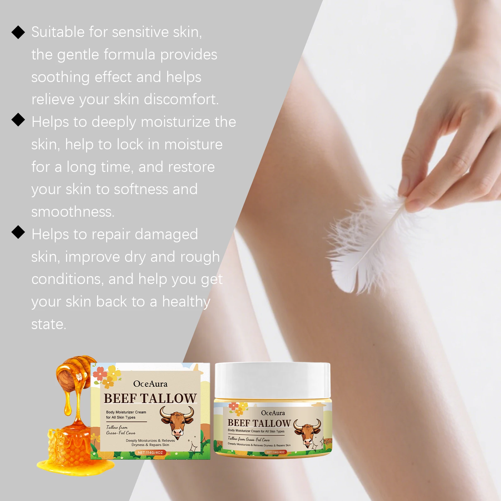 كريم ترطيب عميق للبشرة الجافة مغذي لوشن الجسم القائم على التوالي تخفيف مهدئ للبشرة الخشنة العناية اليومية بالوجه والجسم 4 أونصة