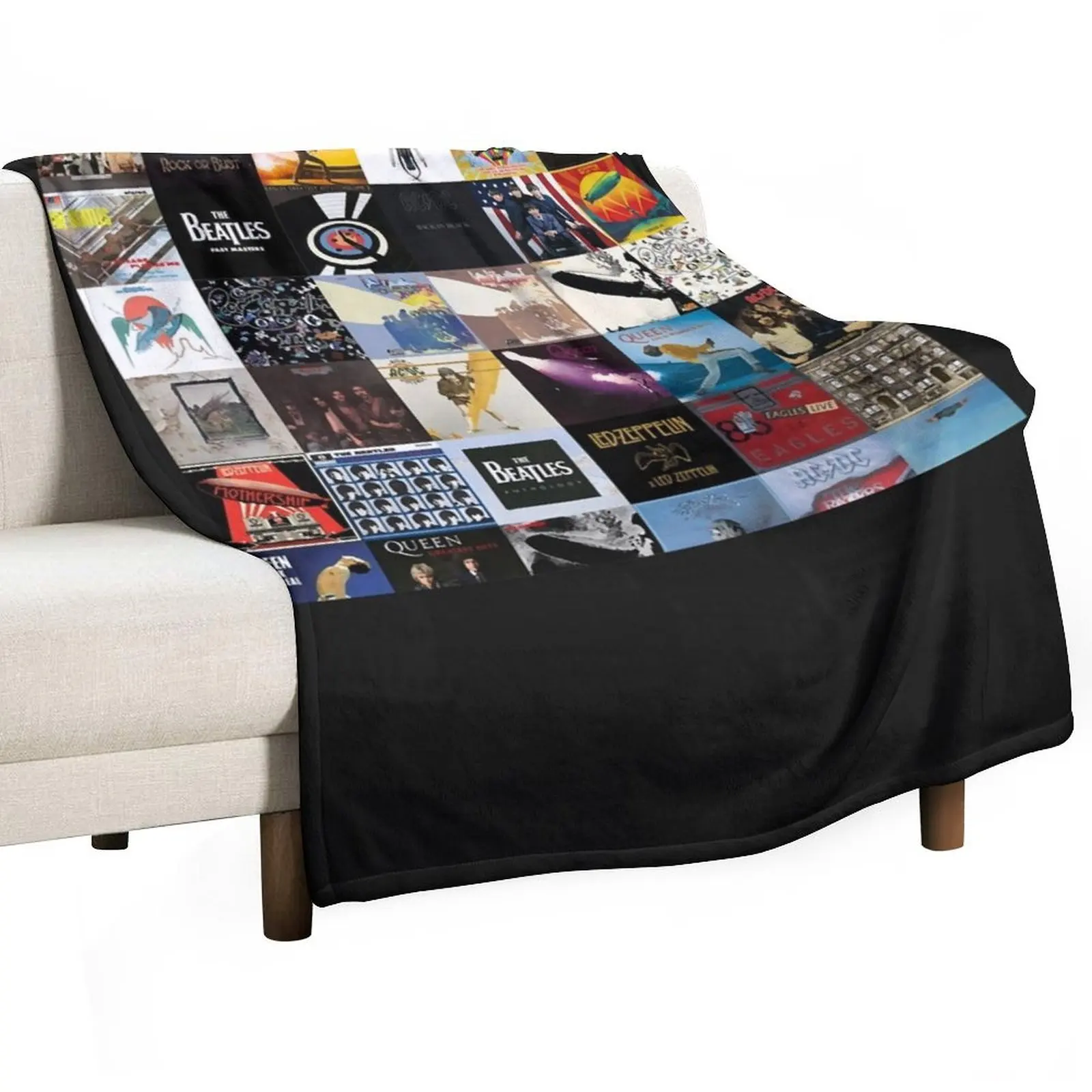 Rock Band Posters Collage Classic T-Shirt Throw Blanket Sleeping Bag bed plaid Blankets