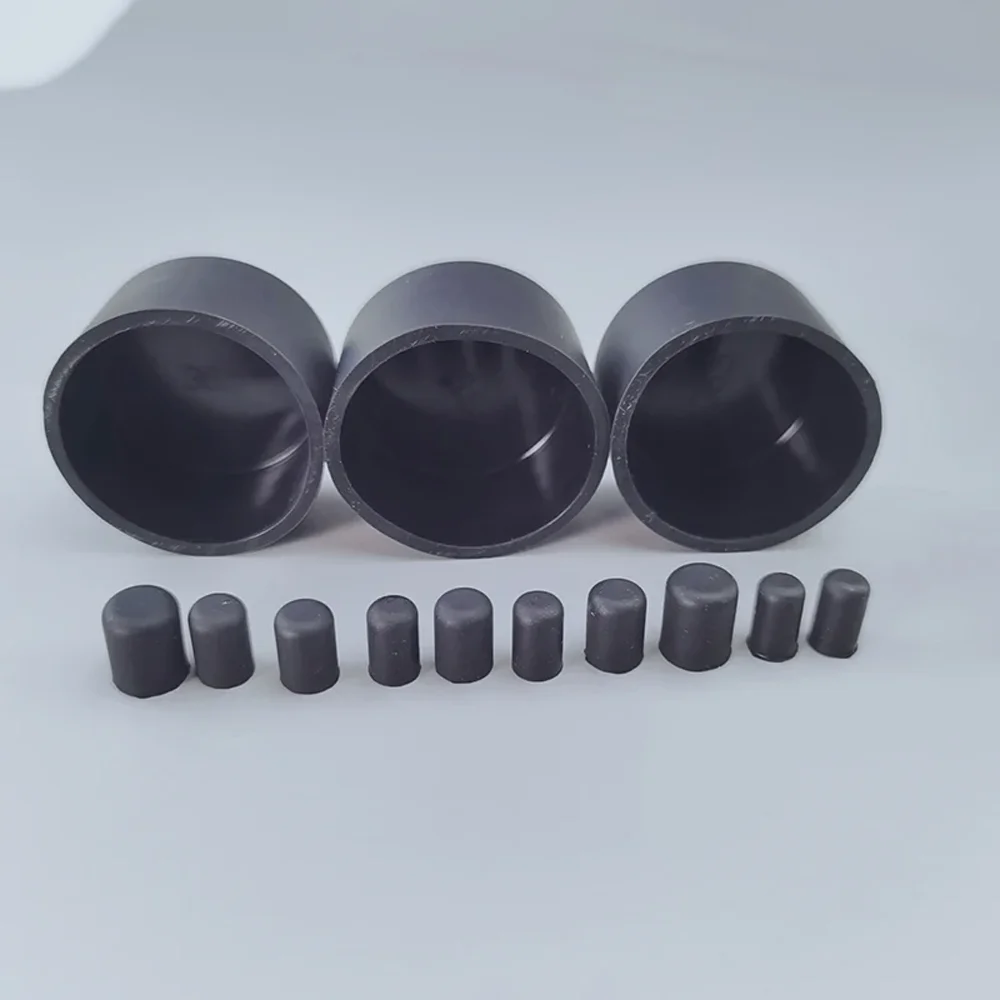 High Temperature Resistant Black Round Silicone Rubber End Cap Dust Seal Protection Gaskets Pipe Cover Caps Tube Insert Stoppers