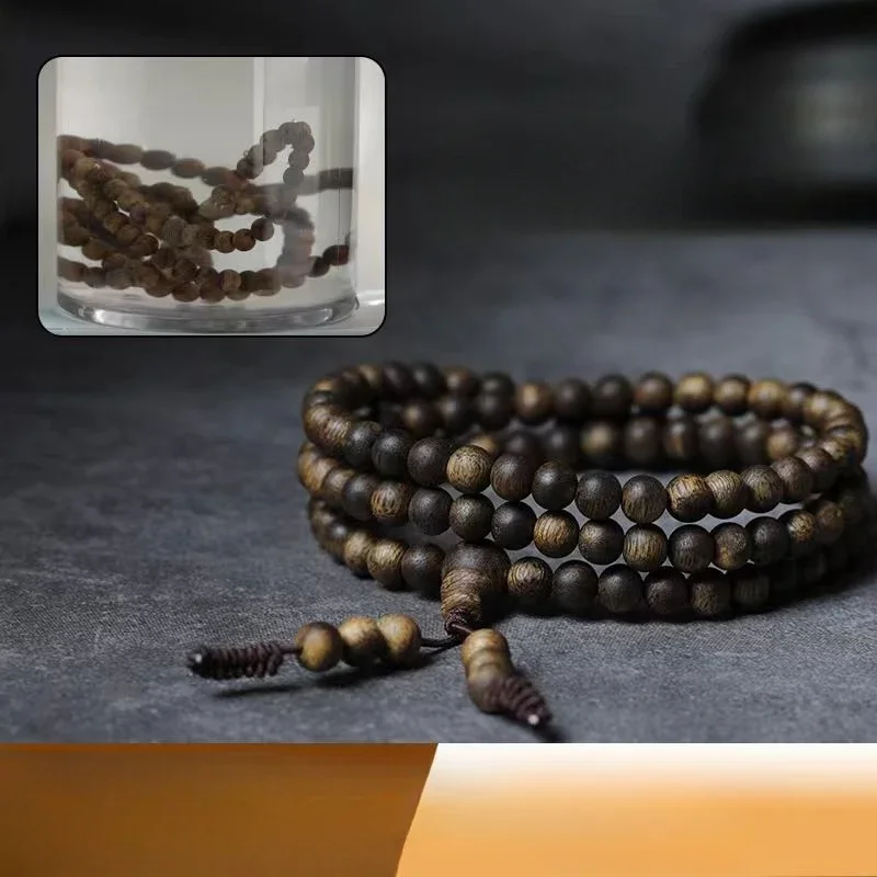 Reserva Hainan Green Chess Nan Agarwood Bracelet Genuine Submerged Type Beads Pure Natural Bringing Good Luck and Wealth Beads