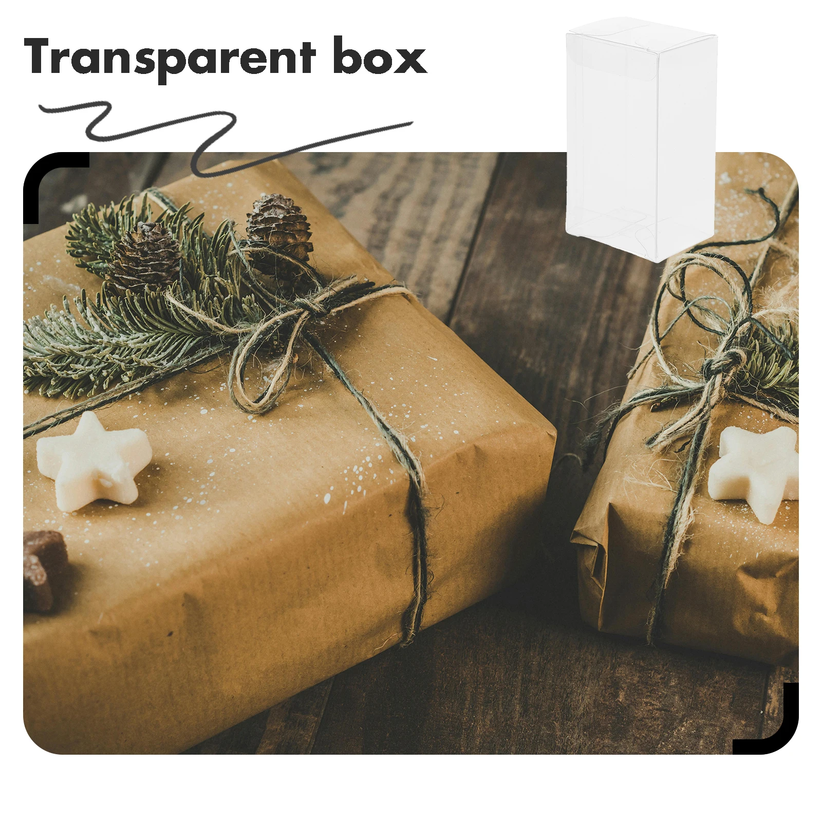 

30pcs 4 2x3 4x1 5 Transparent Gift Boxes PVC Rectangular Candy Chocolate Party Holiday Packaging Boxes For Gifts With Lid Easy