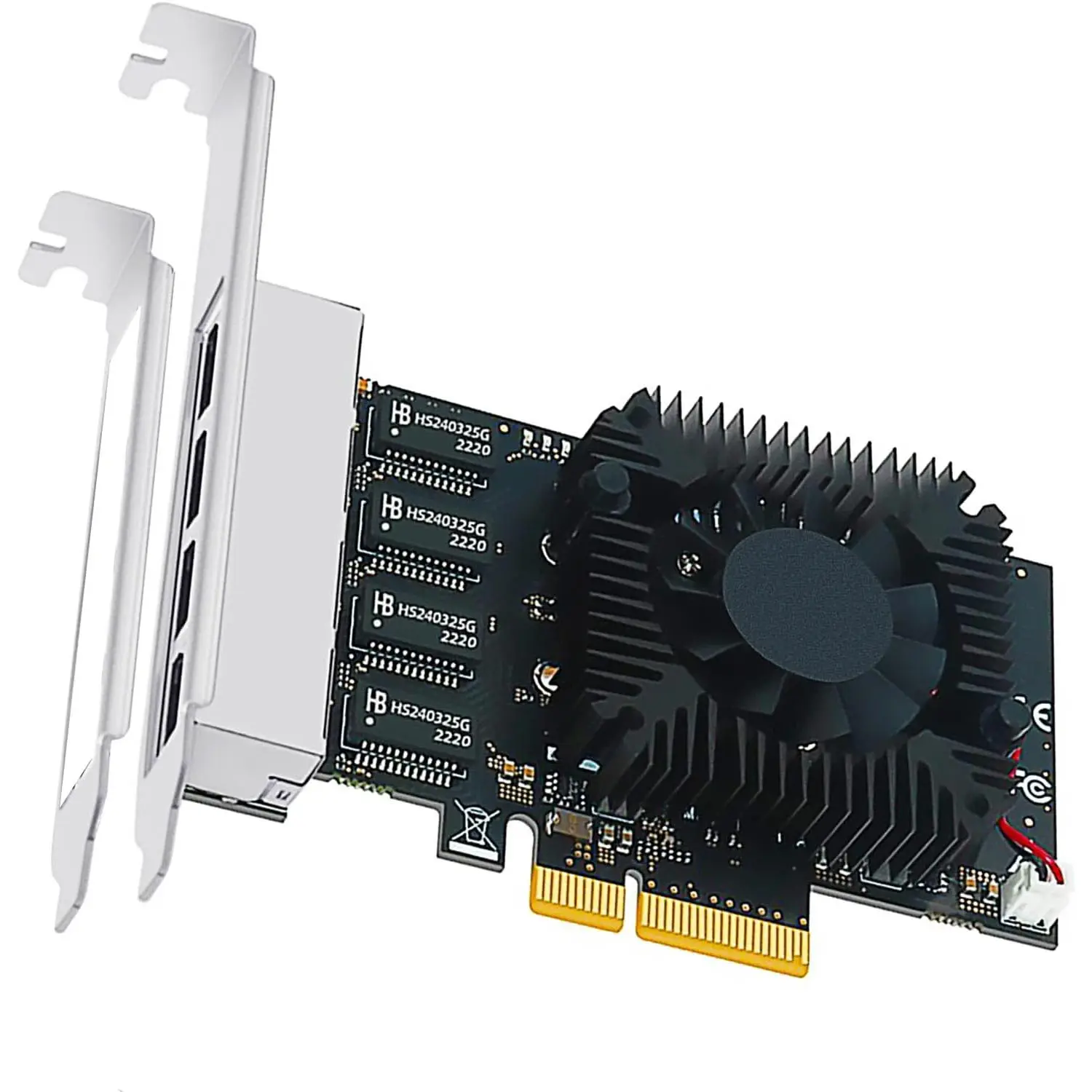 LE8245F 4-Port PCIe Ethernet Network Card (2 x 2.5Gbps + 2 x 100/1000Mbps), 4 x RJ45 LAN Port, PCIe X4 Installation