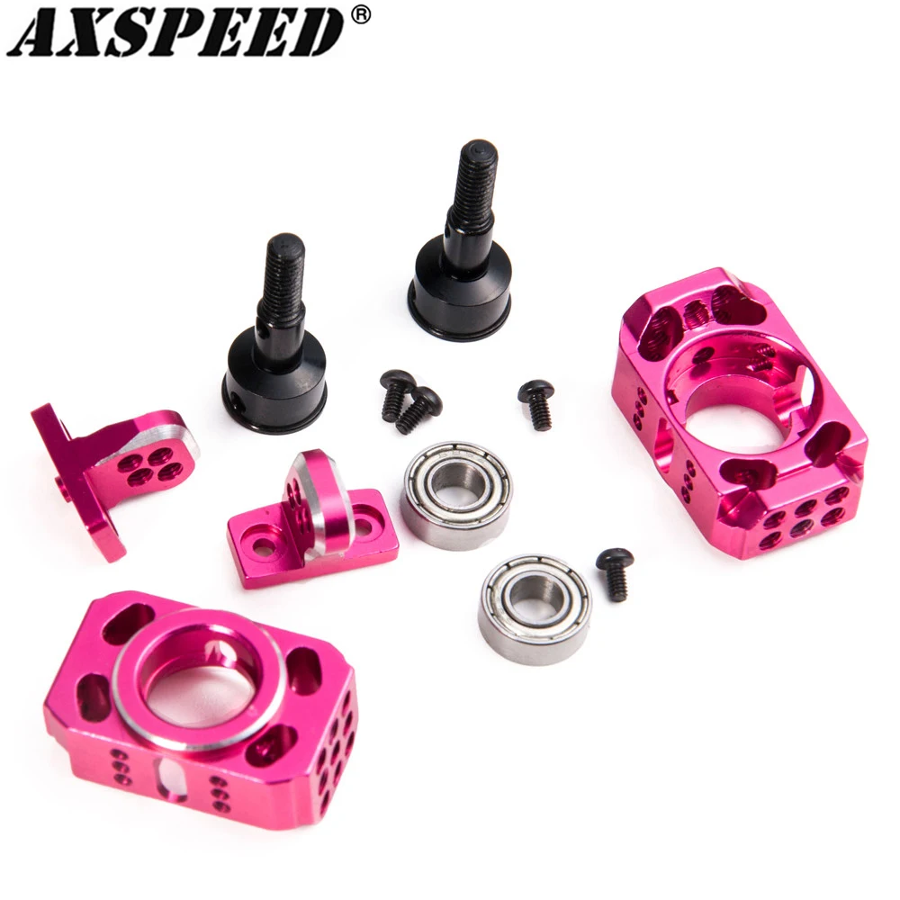 AXSPEED Aluminum Adjustable Steering Suspension Knuckle Assembly Steering Block Arm Axle Bits Bearings for Sakura D4 AWD RWD