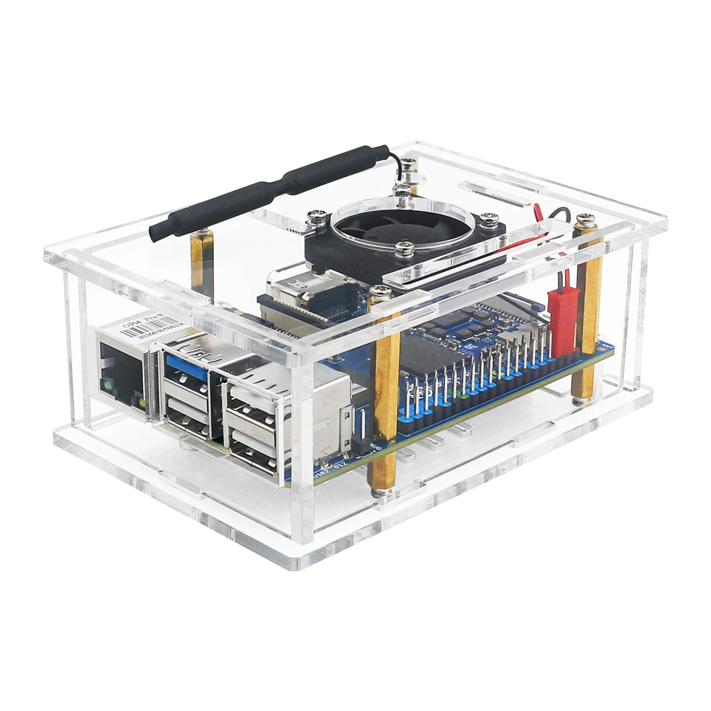 Orange Pi 4 Pro Acrylic Case Protective Box Transparent Shell for Orange Pi 4 Pro Single Board Cooling Fan Heatsinks Optional