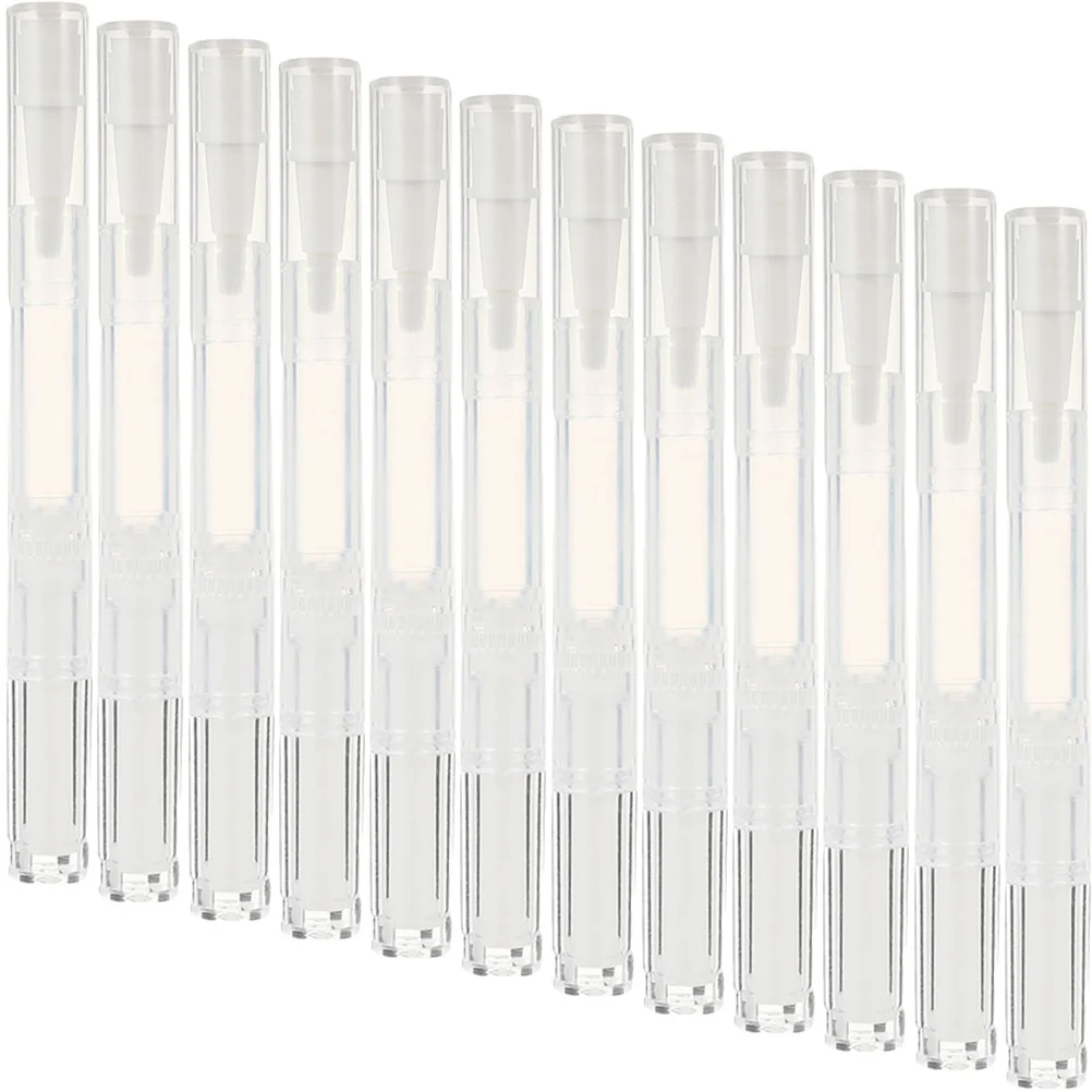 12 szt. Puste tubki na długopisy, wielokrotnego użytku pojemniki na płynne kosmetyki, przenośne aplikatory pędzelkowe do odżywek do paznokci, olejków, błyszczyków i olejków eterycznych.