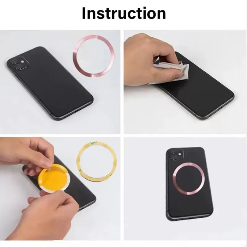 Phone Rings Holder Metal Plate Universal Metal Phone Rings Aluminum & Iron Rings For Wireless Charging Car Mount F19E