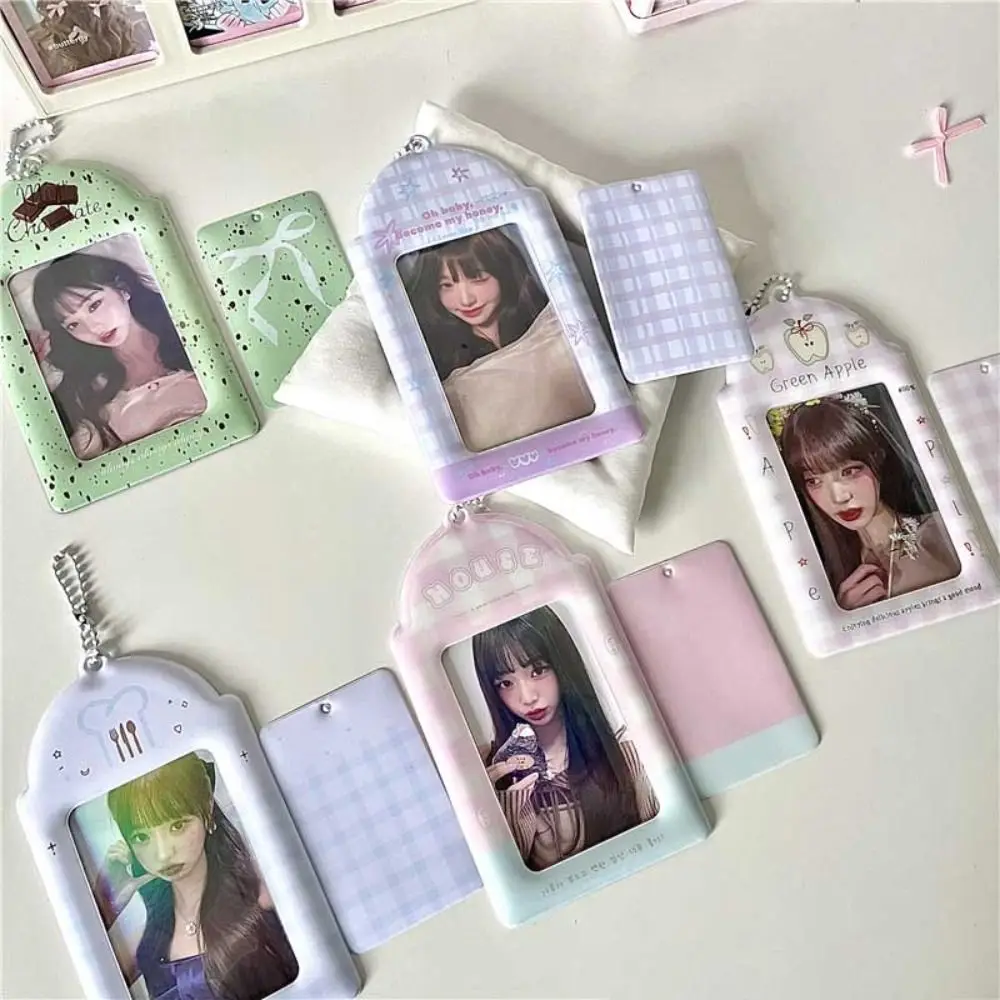 3inch Card Holders New PVC Sweet Bow Cards Cover Kawaii Certificate Cover Idol Photcards Protective Sleeves