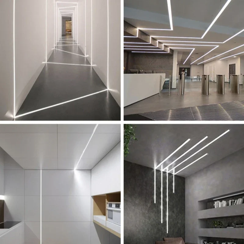 

Black linear light, embedded led linear light, corridor frameless surface mounted linear light