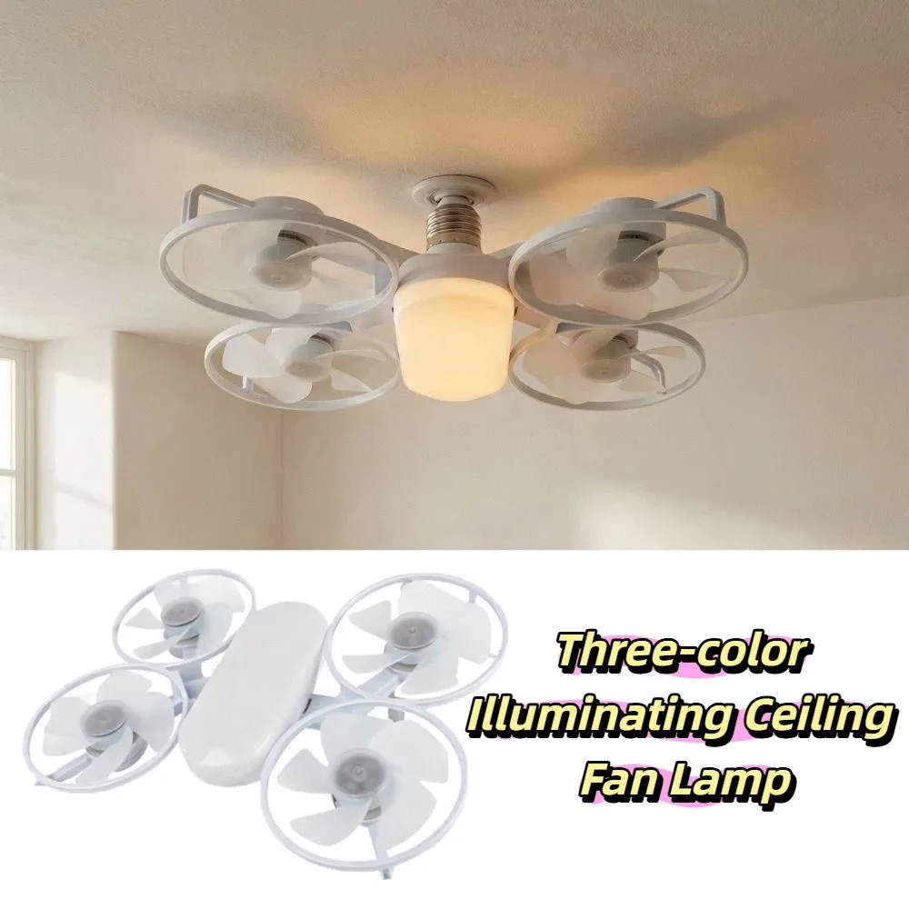 3-Speed 2-in-1 Ceiling Fan Light 3-Color Temp Adjustable LED Ceiling Fan Light Dimmable Remote Control