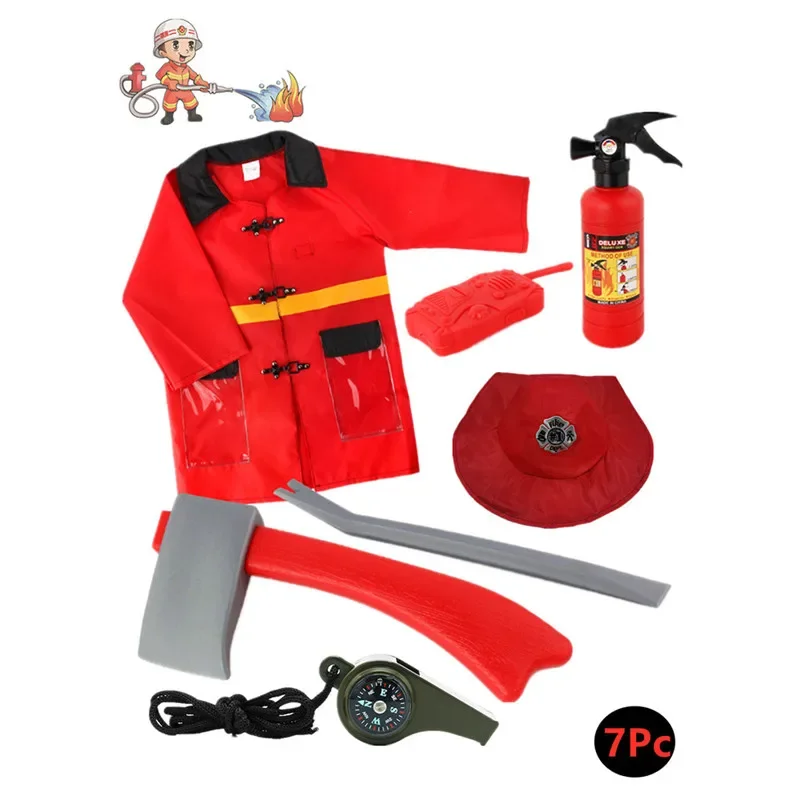 Kids Firefighter Costumes, Fire Chief Dress Up Uniforms, Toddler Firefighting Playsets, Halloween Kids Role Play Essential Gifts