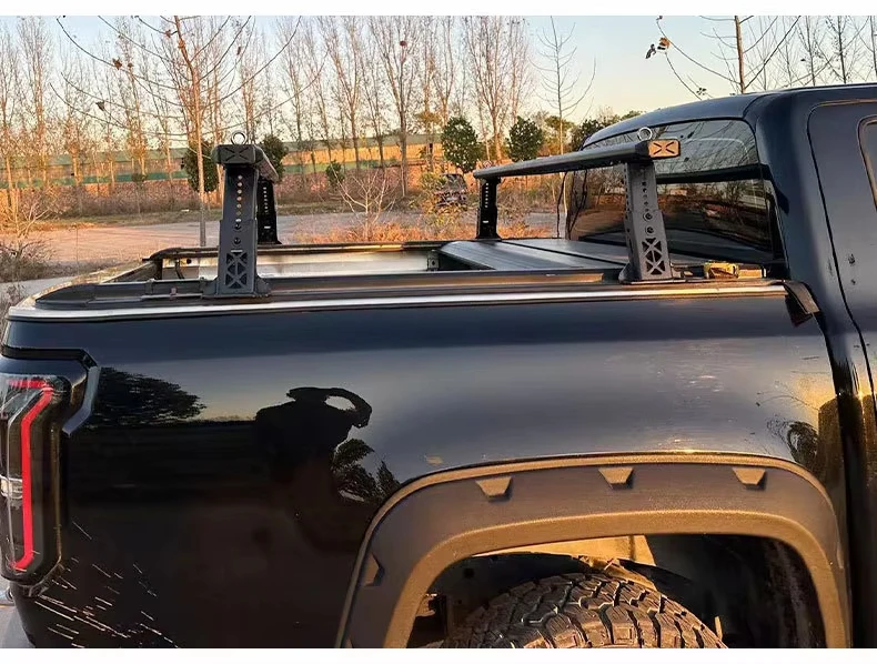Adjustable Heavy Duty Steel Bed Rack for Hilux Pickup Truck Rooftop Mount Retractable Folding Roll Bar Waterproof Locking
