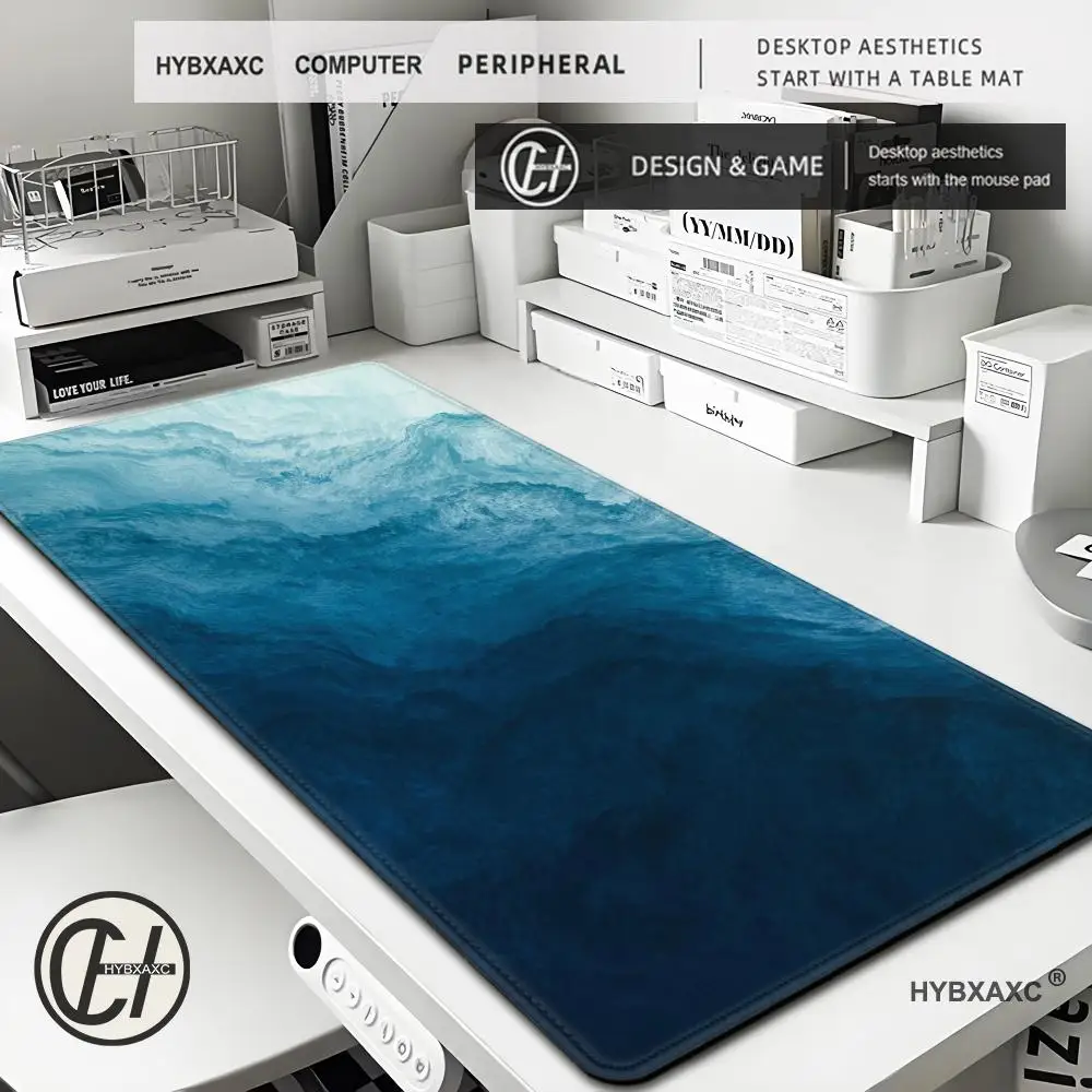 Abstract Ocean Waves Large Gaming Mouse pad Computer HD Keyboard Pad Mouse Mat Anti-Slip Office Mousepad Desk Accessories
