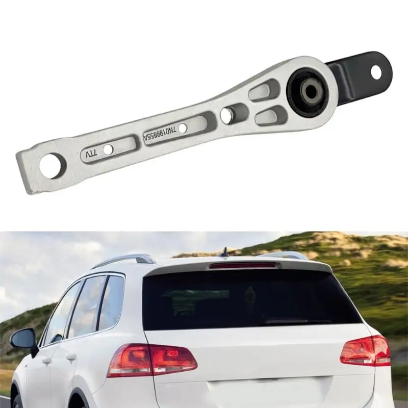 D5BE Replacement Engine Support Bracket with Silver Metal Arm and Black Bushing, 1 Piece Mount Assembly for Auto Repair and
