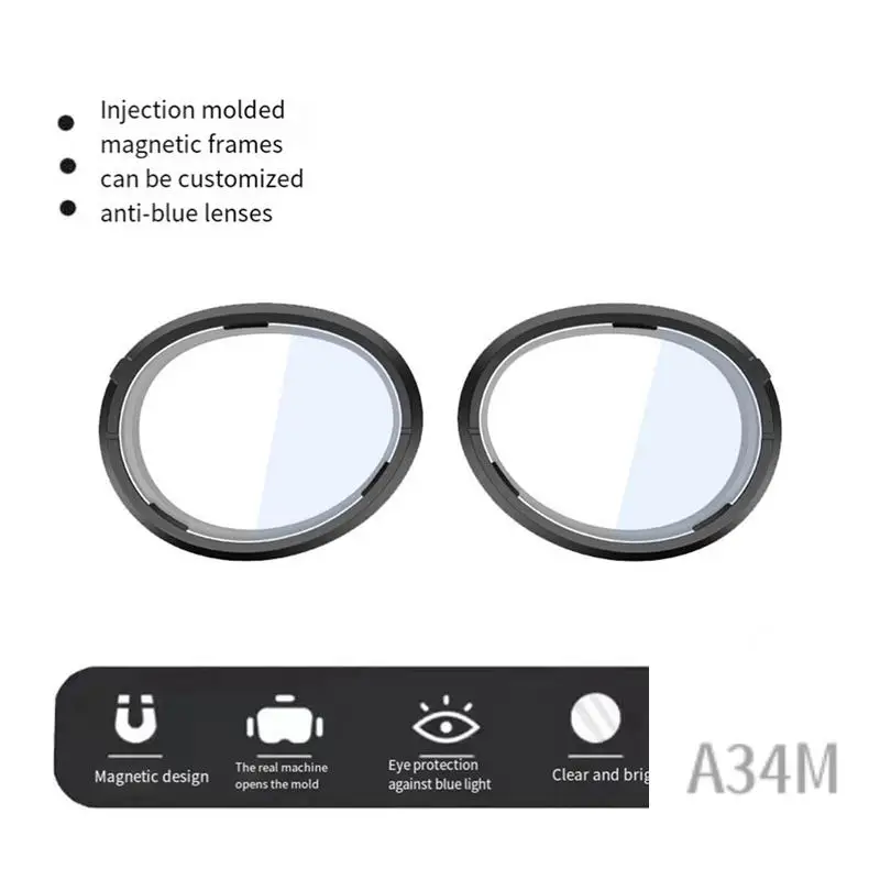 

A34M-For Vision Pro Магнитные оправы Литые литые линзы для близорукости Аксессуары VR-очки Магнитные оправы с линзами