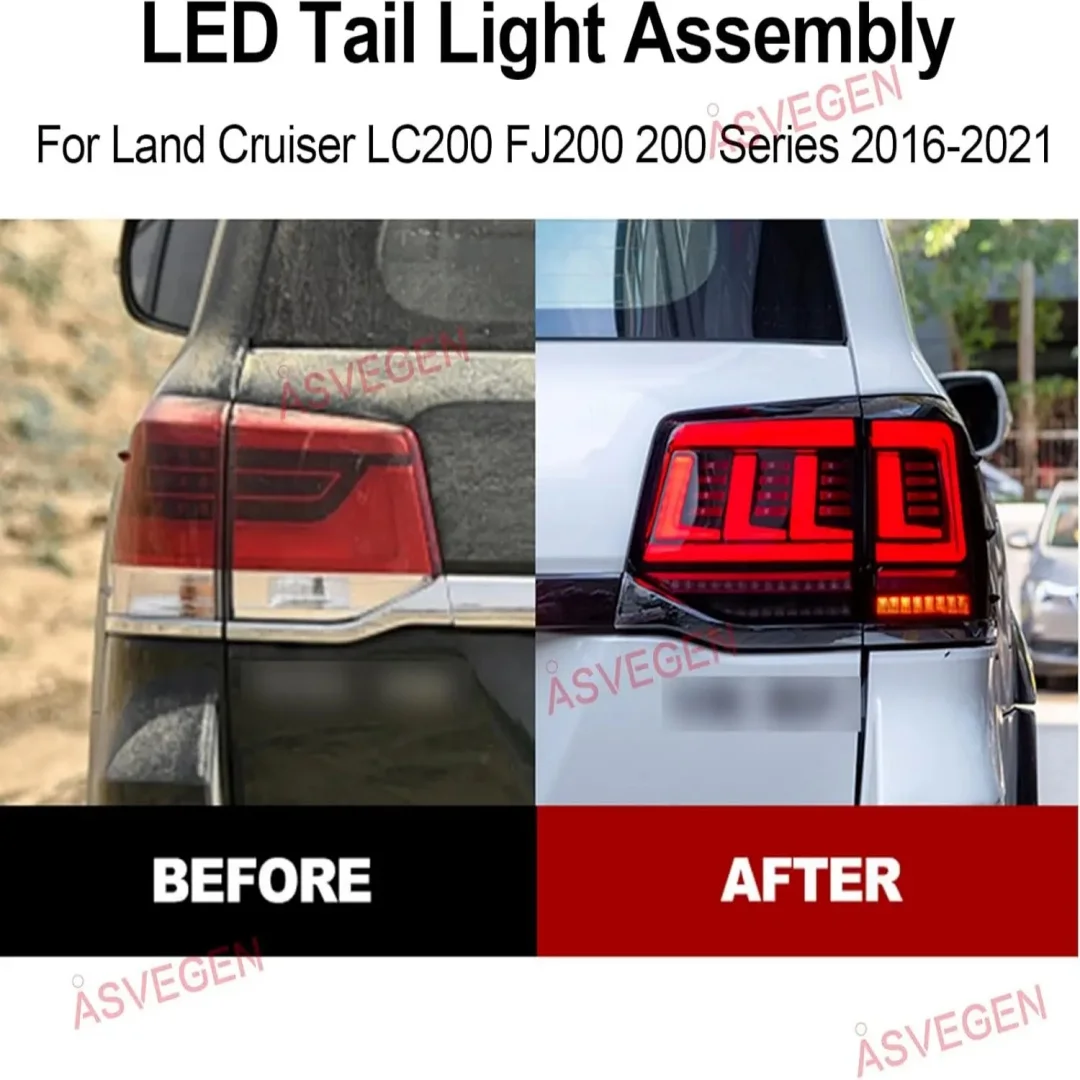 Luz traseira led para toyota land cruiser lc200 fj200 2016-2020 start up animação com sinal de volta lâmpada de freio acessórios automóveis