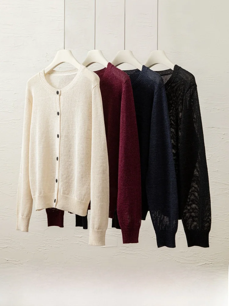 

Весна 2025: Женский классический кардиган с V-образным вырезом, легкая трикотажная серия, для ранней весны, B-Dop Sle, хлопок, длинный рукав