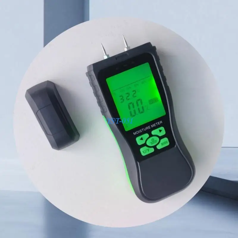 

E15A Moisture Meter Pin Type Water Leak Detector for Firewood Log Walls Paper Building Material Moisture Content Meter