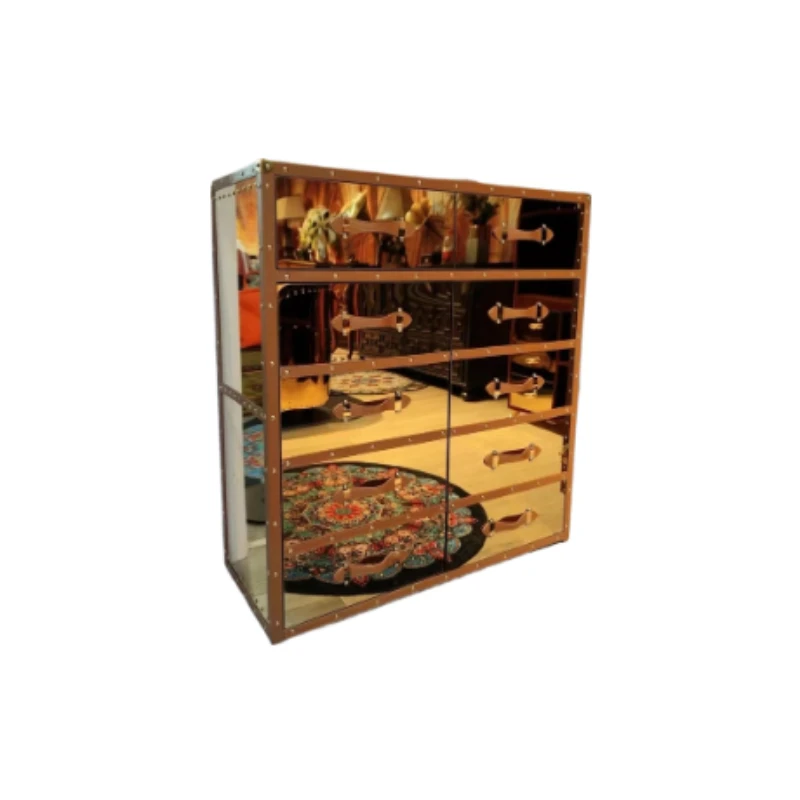 

Medieval stainless steel living room wall locker, bedroom bedside American country storage cabinet furniture