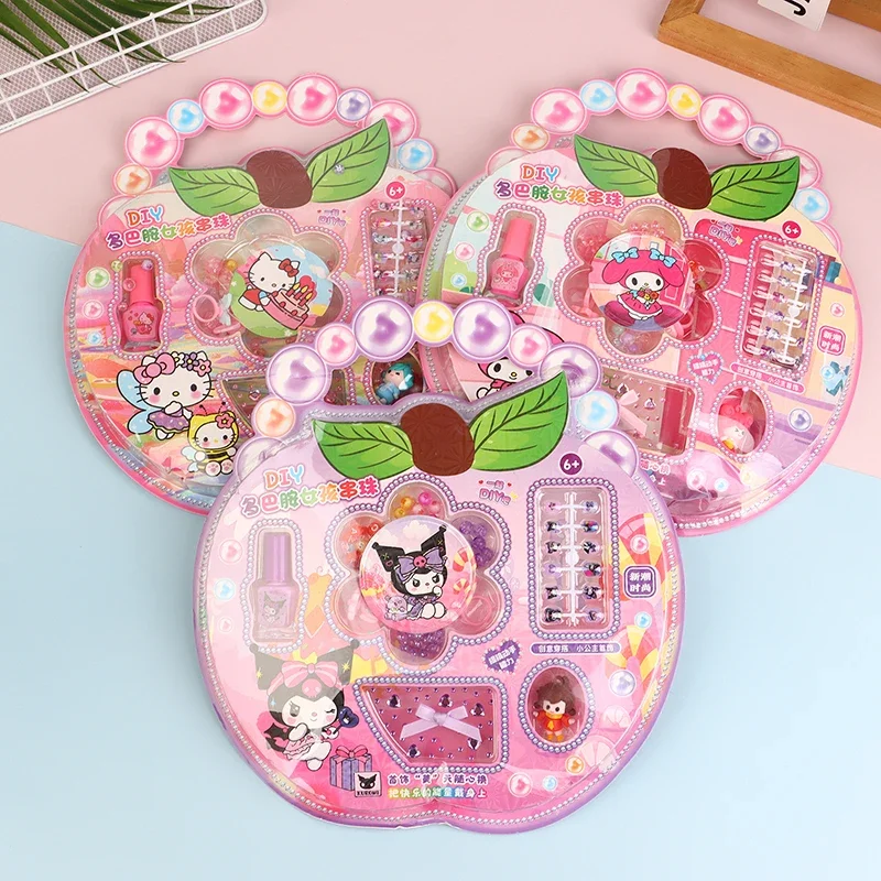 

Children's Cartoon Nail Stickers Sanrio Rings Beaded Dolls Toy Nails Fake Film Sets