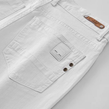 Men White Jeans Elasticity Straight Slim Fit Casual Soft Business Classic Brand Trousers Fashion Advanced Stretch Denim Pants 4