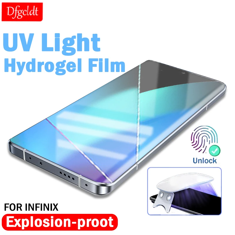 

Взрывозащищенная гидрогелевая пленка для Infinix Zero 40 30 4G Защитная пленка для экрана Infinix Note 40S 40 Hot 50 Pro Plus UV Light Film